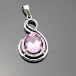925 Silver Jewelry 8mmx10mm Yellow Citrine Cubic Zircon Pendant(PSJ0412)