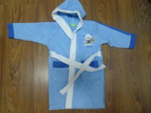 Quality cotton on kids boy blue hooded belted bath robes wholesale