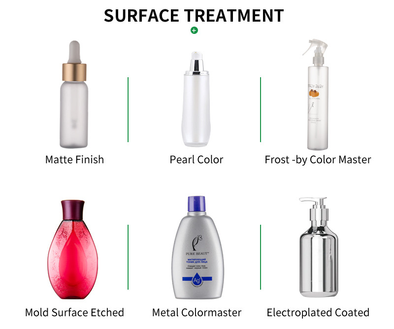 OEM PET Plastic Cosmetic Bottles 128ML Metal Color For Essence Lotion
