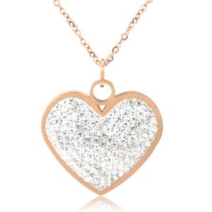 Quality Stainless SteelFashion Jewelry Long Necklace Diamond Heart Pendant wholesale