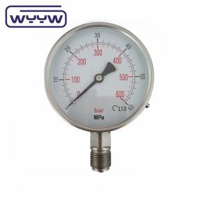 Quality use no oil stainless steel ammonia pressure meter wholesale