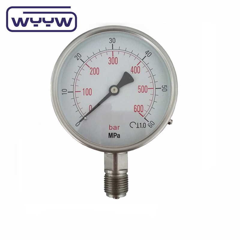 Oil Filling Unavailable To Fill Oil Stainless Steel Pressure Gauge Accuracy Class ±1.6% For Harsh Environments