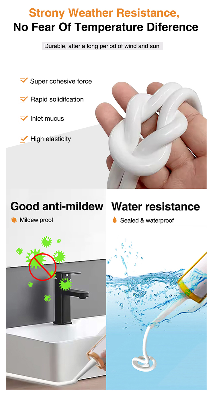 590ml Sausage Sealant Neutral White Black Transparent Glass Silicone Sealant