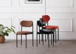 Stack Grey 43x43x79CM Fabric Dining Room Chairs With Metal Legs