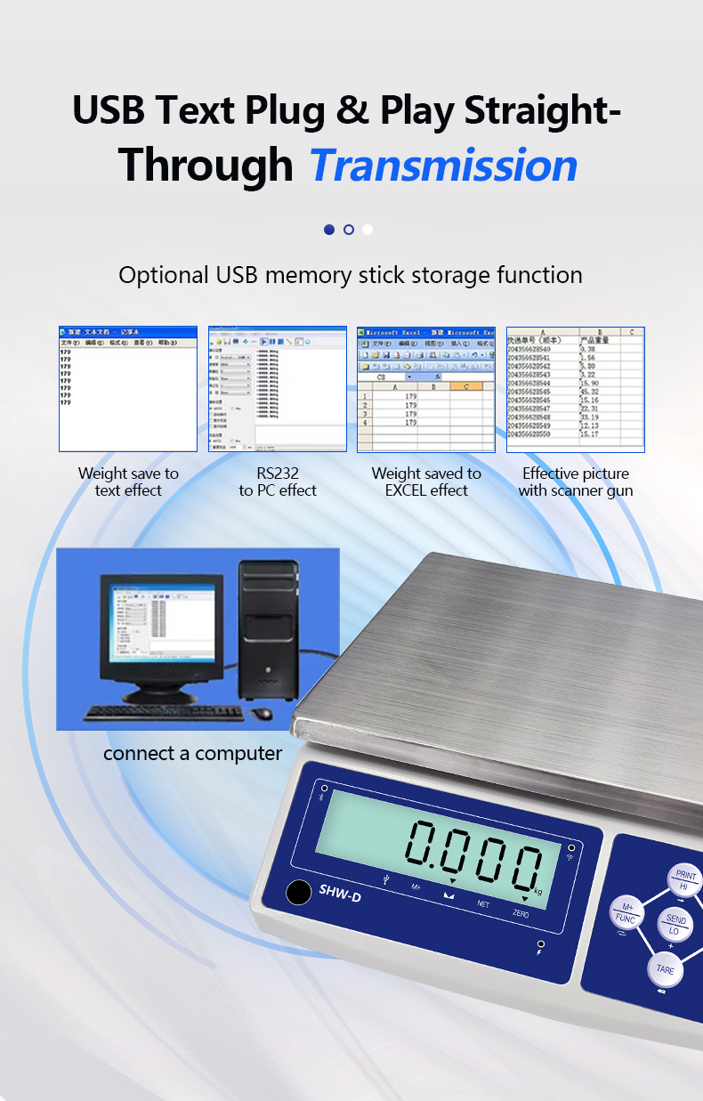 SHWDL-485 6KG Modbus 485 Communication LCD Display AC/DC Power Supply for ERP Software