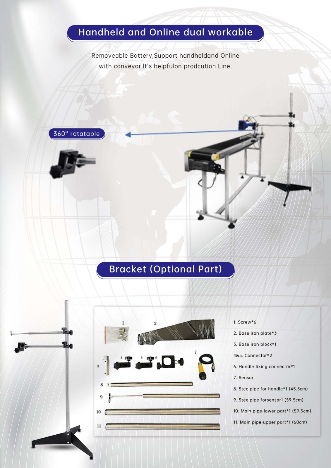 Lightweight Portable Handheld Inkjet Barcode Printer , Handheld Mobile Inkjet Printer