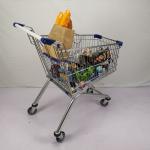 125L Zinc Powder Coating Metal Shopping Trolley Supermarket Shopping Cart