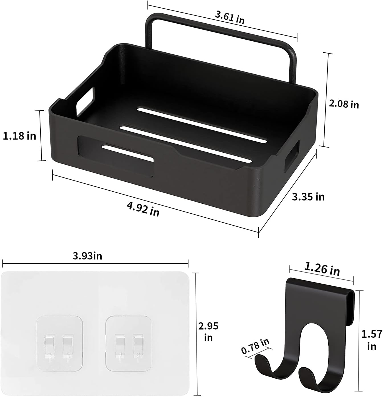 Wall Mounted Soap Holder Heavy Duty Non-Drilled Soap Bar Holder for Bathroom Kitchen
