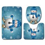 Snowman Christmas Bath Mat Set Anti Skid Restroom Mat Set