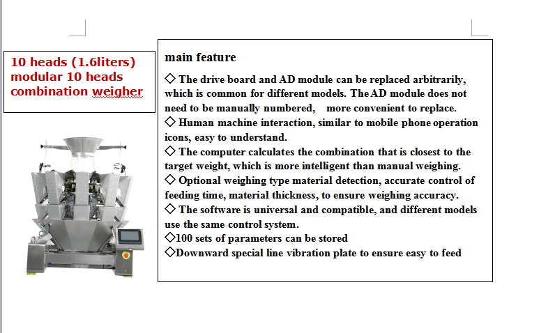 Gummy Bear Candy Packing Machine 500g Ingredients Weighing Food Check Weight Packaging Machine