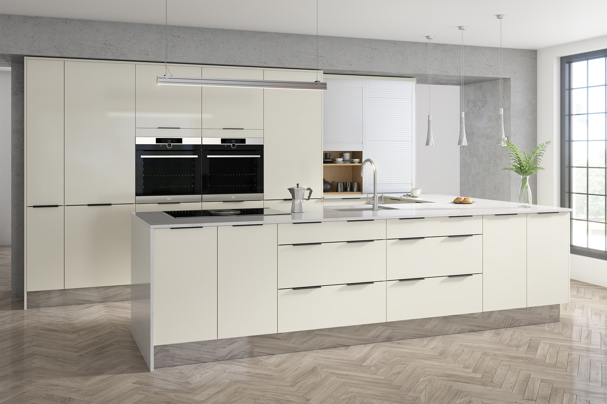 Italian Kitchen Furniture Design Solid Wooden Kitchen Cabinets with Melamine Board