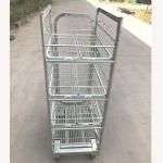 Warehouse Transport Logistics Trolley , Supermarket Milk Cage Trolley