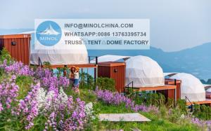 Quality Factory Price Waterproof Half Five Star Resort 8 M Glamping Hotel Dome Tent Luxury wholesale