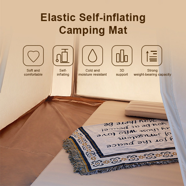 Elastic Self Inflating Sleeping Pad Self Inflating Camping Bed Single 3d