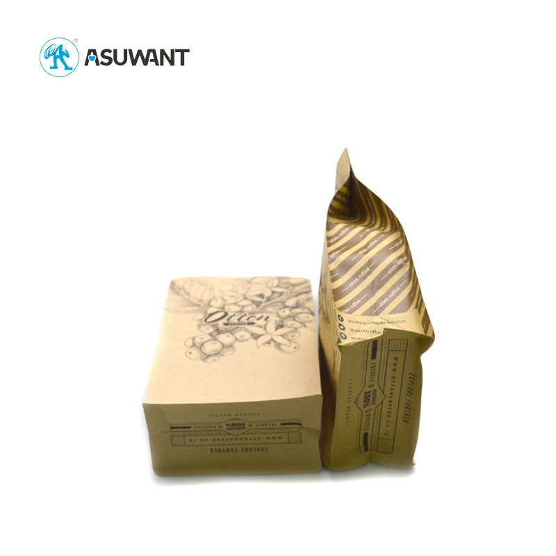 Resealable 500 Gsm Kraft Zipper Pouch Bags Fda Approved