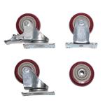 3 inch 4 inch 5 inch Red PVC Industry Medium Duty Caster Wheels