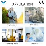 Industrial Microporous Film Type5 6 Hooded Protective Coverall with Durable
