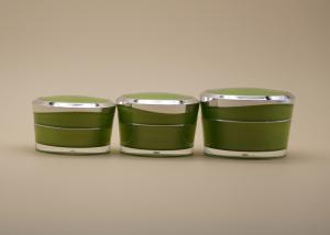 Quality Leak Proof Cosmetic Cream Containers Portable Fresh Green With Silver Color wholesale