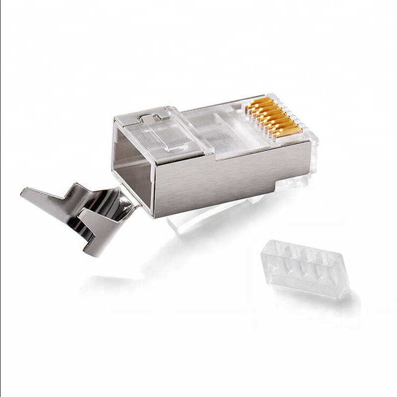 Golden Plated 8P8C Crystal Head Shielded 3U 50U Cat7 Rj45 Connector