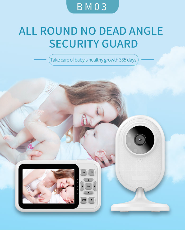 3.5" 720P Baby Monitor Cry Warning Temperature Test Alarm Setting Babyphone