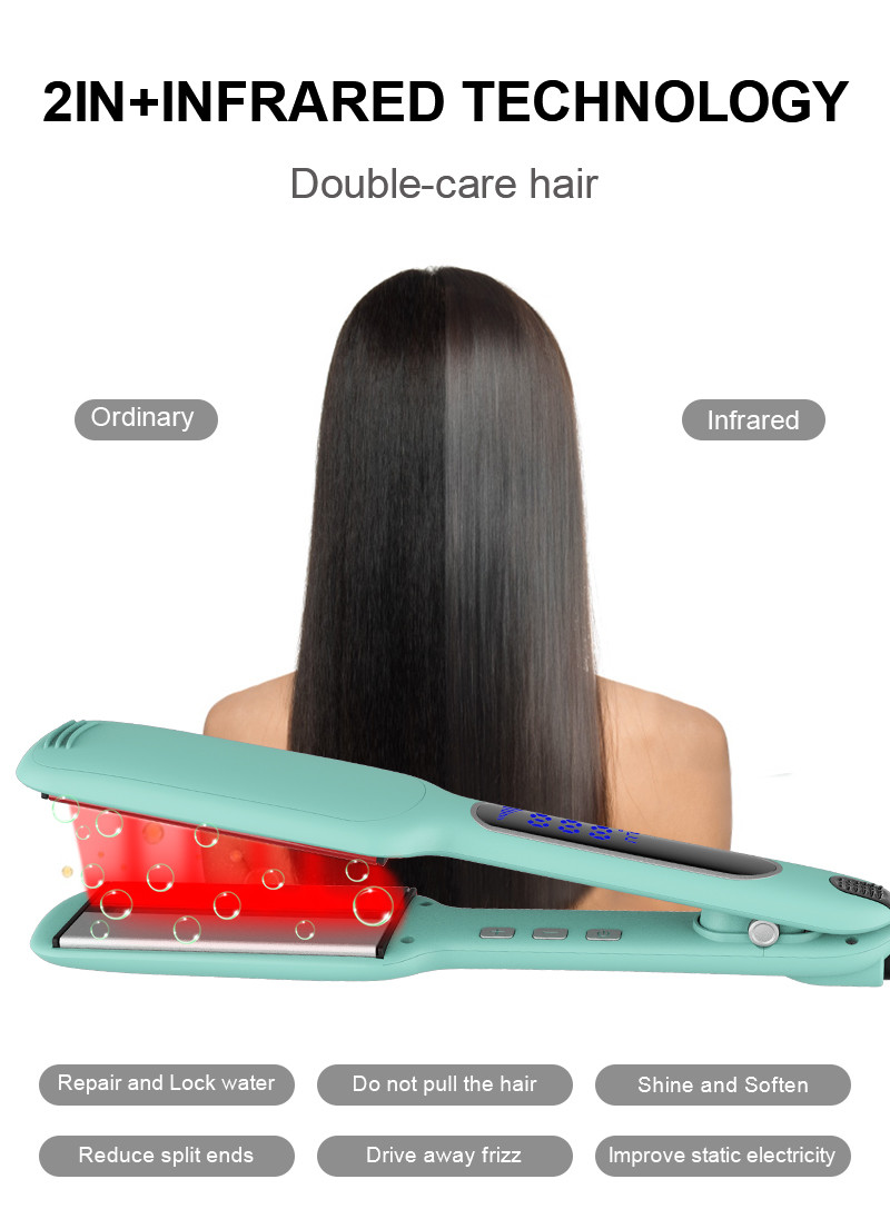 Mini Infrared Titanium Flat Iron Wide Plate Fast PTC Heating