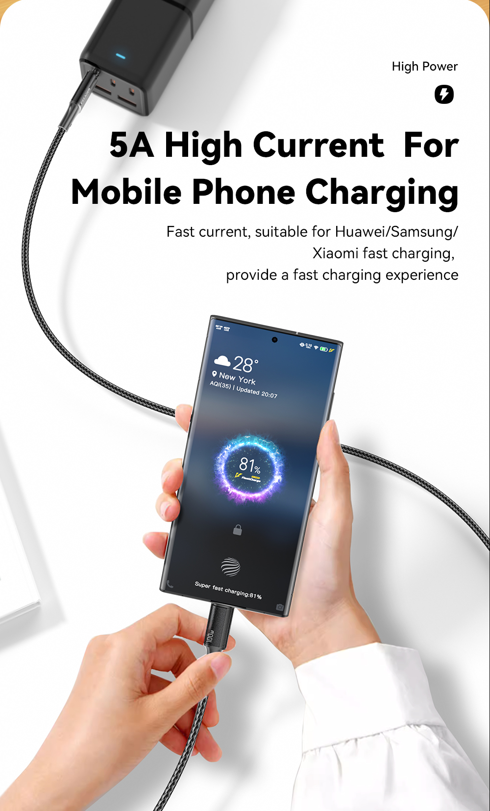 ESSAGER ES-X45 Series USB C to C Fast Charging Cable 100W 1m 2m 3m