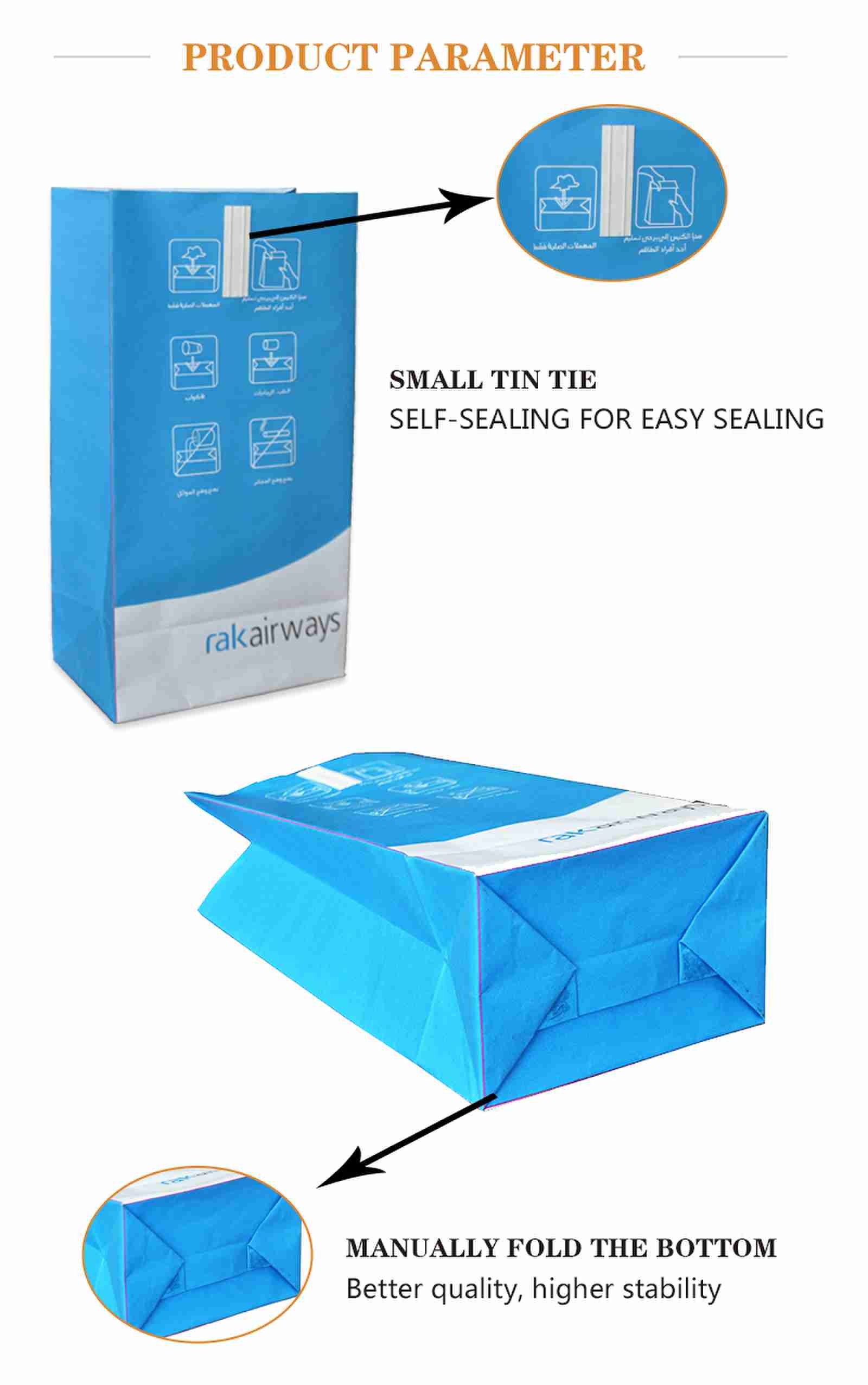 Customized Logo Bulk Waterproof Air Sickness Bag For Vomit