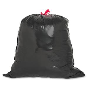 Quality Black 120L Recyclable Trash Bags Gravure Printing With Blue Drawstring wholesale