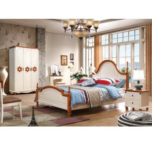 Quality American Rural Style Wooden Double Bed wholesale