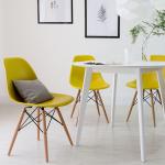 Promotional Plastic Restaurant Chairs With Solid Beech Wood Legs