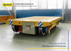 Quality PLC 4 Rubber Wheels Flatbed Rail Transfer Cart wholesale