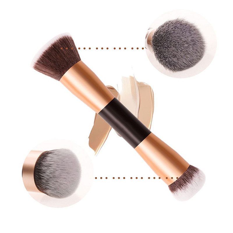 152cm Length ISO9001 Double Headed Makeup Brush Gold Handle Synthetic