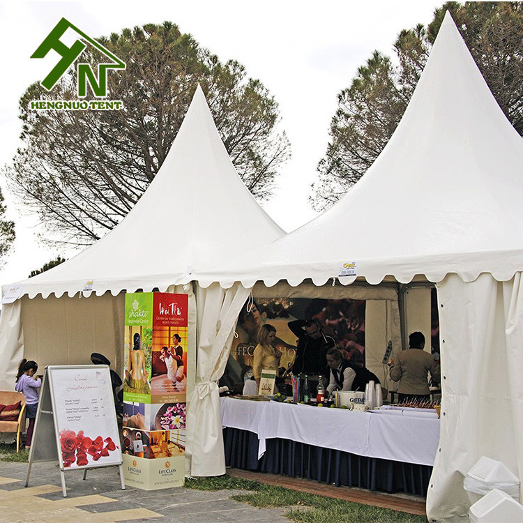 Reinforced Structure White Pagoda Tent 5x5m Promotional Canopy Stand