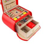 3Layer Jewelry Gift Boxes Bulk PU Leather Ring Necklace Box Organizer OEM