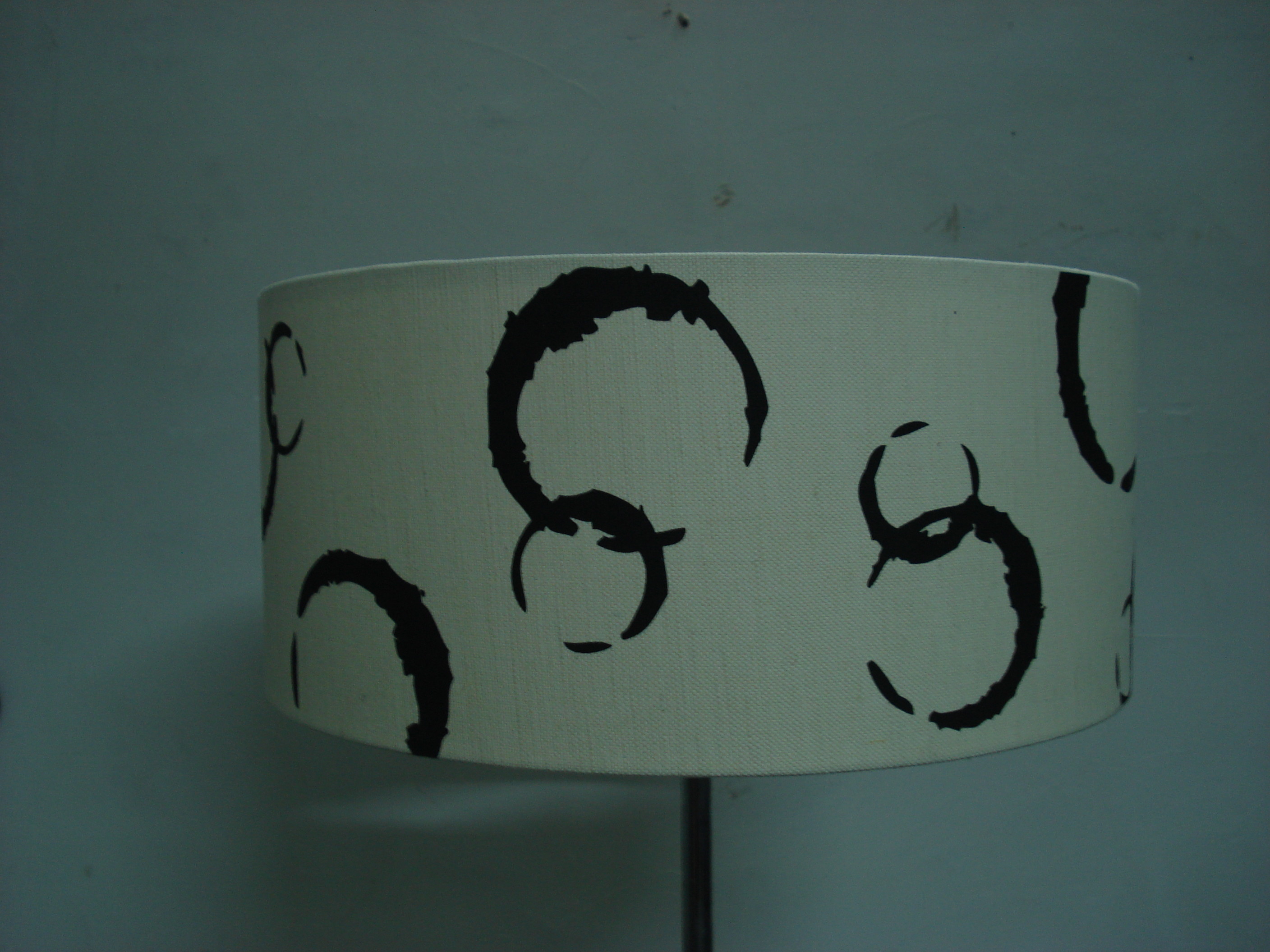 Faux Linen Bubbles Digital Print Lampshades 3 Gimbal Easy Fit