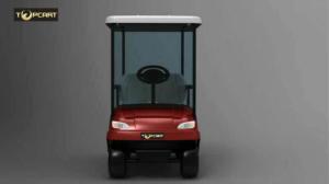 Quality Red Small Electric 2 Seater Golf Cart Soft Leather Seat With Rear Cover wholesale