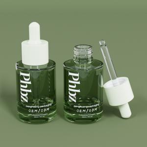 Quality OEM 30ML 1oz Luxury Glass Dropper Bottles Green Serum Bottle wholesale