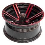 14 Inch Golf Cart Aluminum Wheels Red Gloss Black 4X4 Bolt Pattern 101.6 PCD 7
