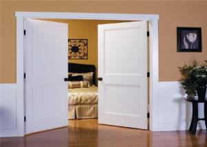 Quality Hollow Wood Composite Door Interior Groove Flush Door Steel MDF Inward Opening wholesale