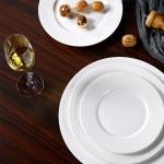 Wide Rim Frames Contemporary Porcelain Dinnerware Spot Embossed For Home Hotel