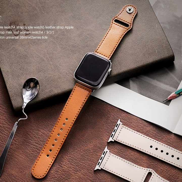 Waterproof Smart Watch Band Strap Retro Vintage Leather Durable