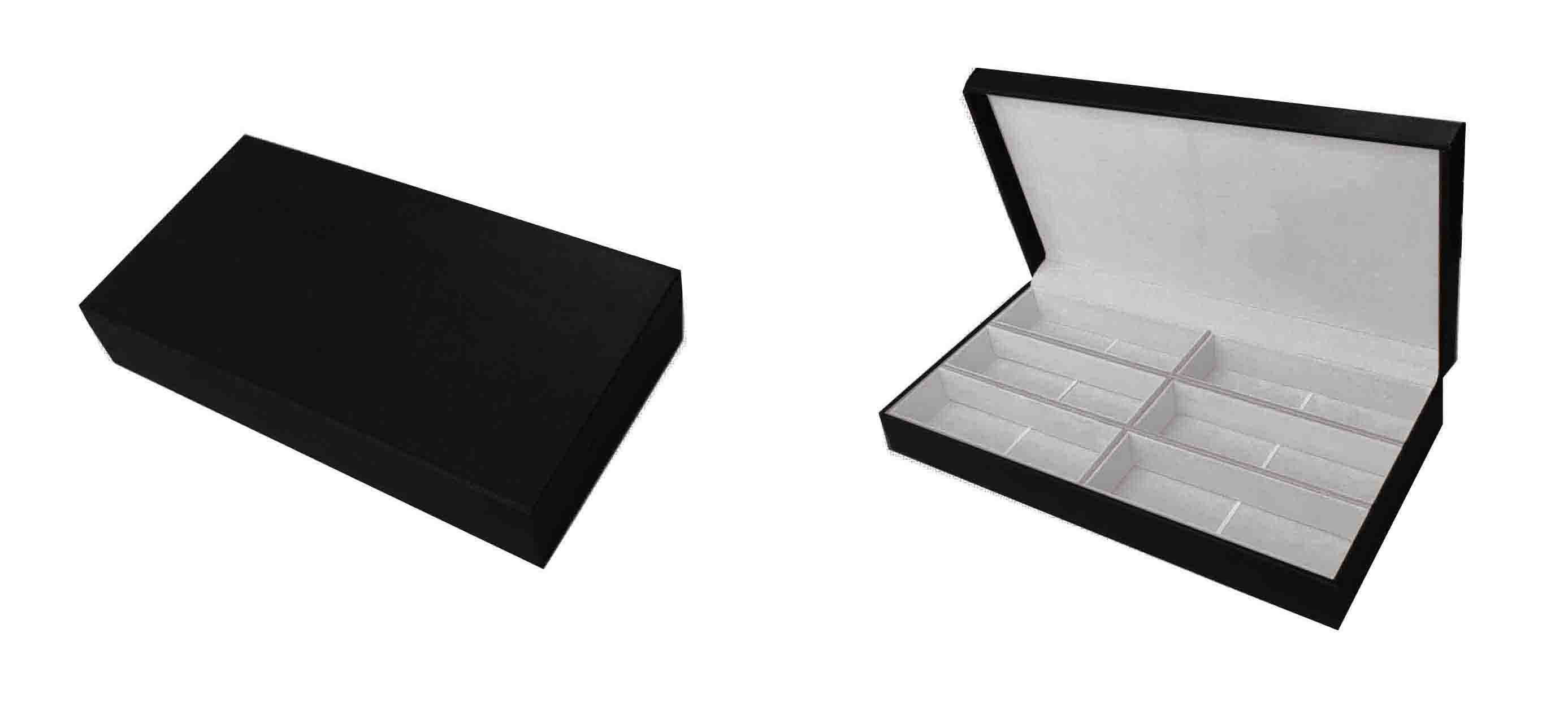 Wooden PU Sunglasses Eyeglass Display Trays With 6 Pairs Customized Size