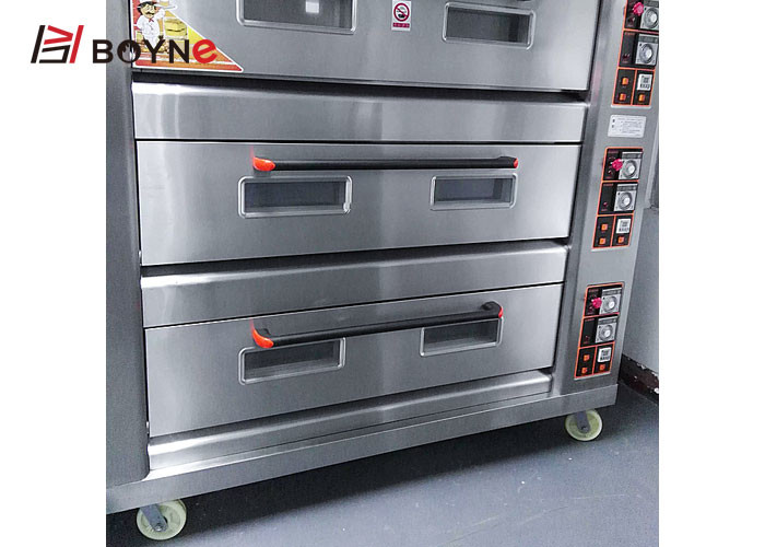 Gas Three Deck Three Tray Baking Oven Stainless Steel for Bread Shop