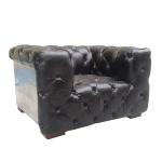 Genuine Leather Office Aviator Sofa Soho Button Tufted Leather Sofa