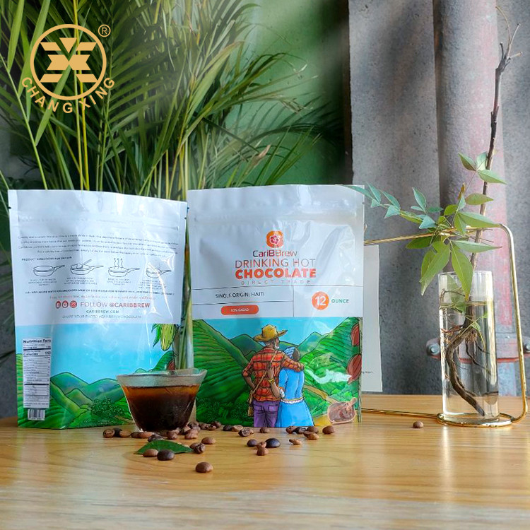 500g UV coating Matte finished Stand up coffee pouch With Valve Zipper