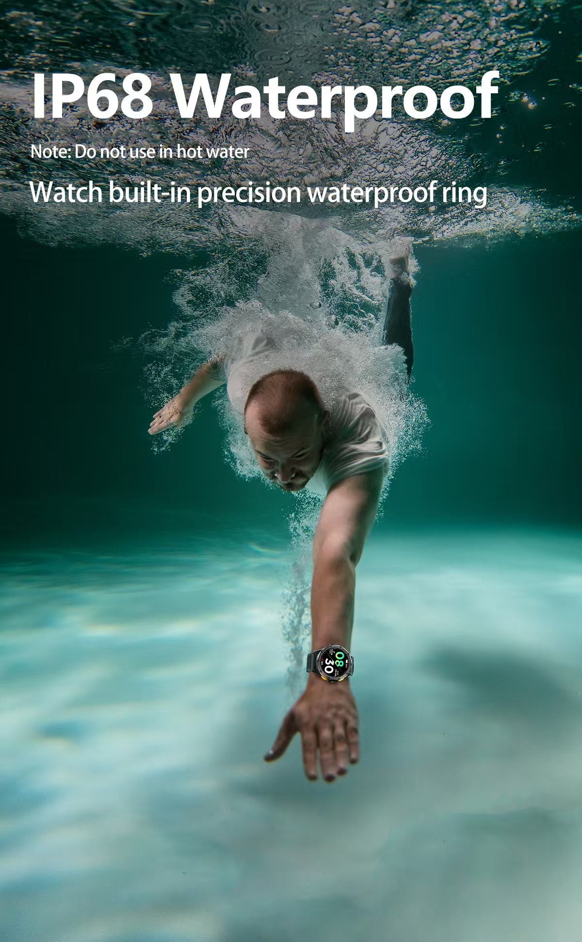 K67 Sport Smart Watch With LED Flashlight IP68 Waterproof Barometric Compass Altimeter