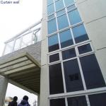 Silicone Adhesive Aluminium Curtain Wall Deburred Edge Aluminum Frame Curtain