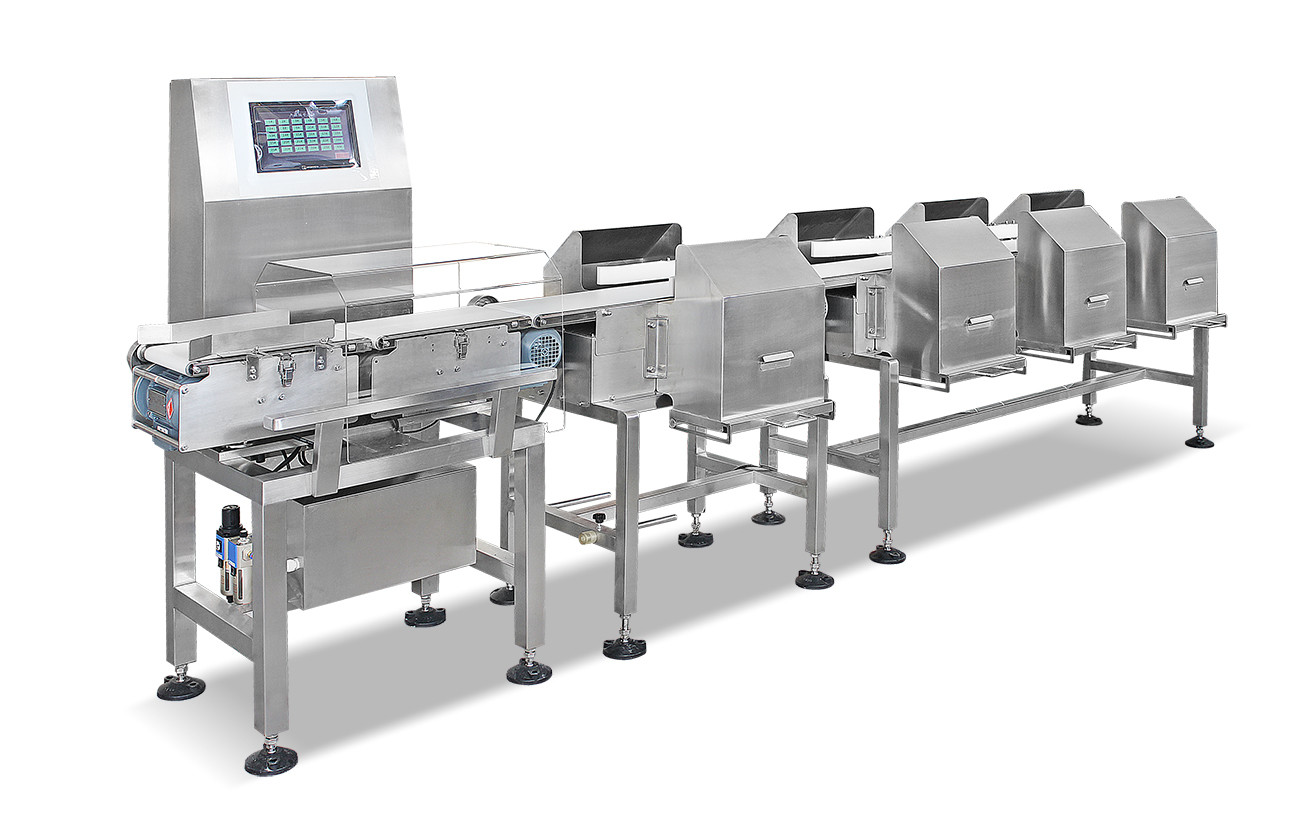 Horizontal Weight Sorter Machine With Pusher Rejector PLC Control