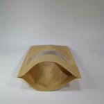 300x180mm 7 Inch Kraft Paper Pouches , Kraft Paper Stand Up Pouch With Window