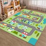 Children Playroom Rug Cartoon Car Traffic Rail Carpets For Living Room Floor,